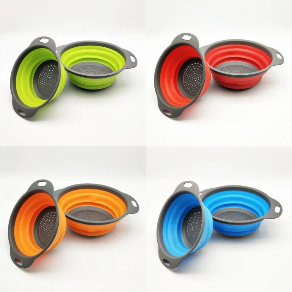 Silicone Collapsible Kitchen Colander Space-Saver Folding Strainer Colander