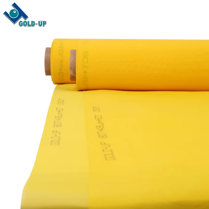 Gold-up 100% monofilament polyester silk screen printing mesh for porcelain /cloth/textile/ PCB printing