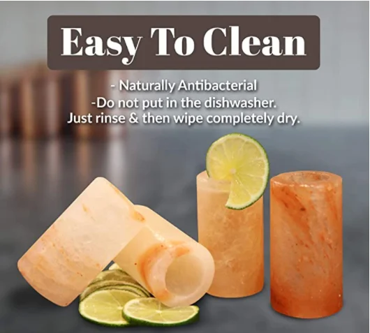 Pink Salt Glasses Add Light Flavor to Food Cooking Accessory Himalayan Salt Shot Glass Natural Hand Carved from 100 Cylinder PK