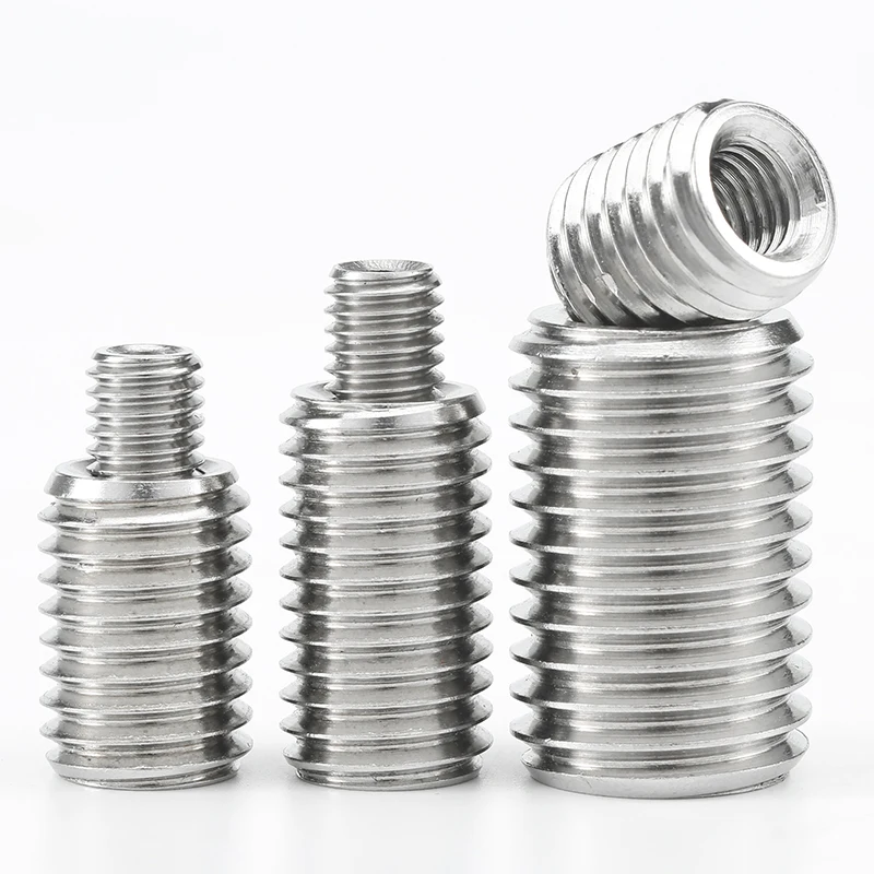 Factory direct 304 stainless steel inner and outer teeth nuts screw thread sheath threaded bushing M4*M8*10L