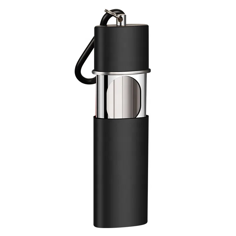 Custom Logo Advertising Cigar Ashtray Trash Bin Key Chain Ring Stainless Steel Metal Mini Portable Pocket Ashtray