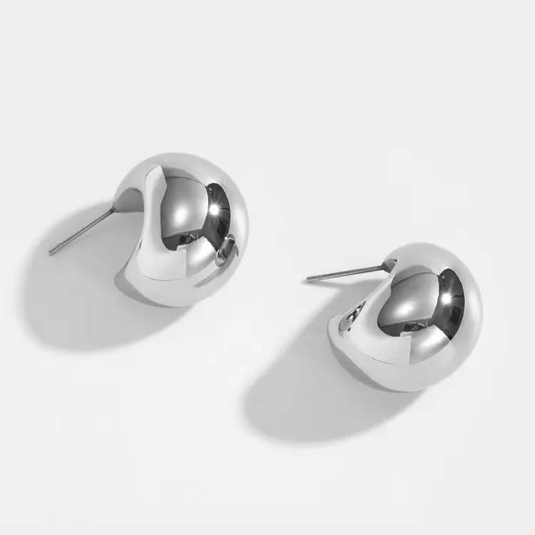 Luxury Thicker Chunky Hollow Earrings 18K Gold High Quality Finished Jewelry Waterproof Unique Model