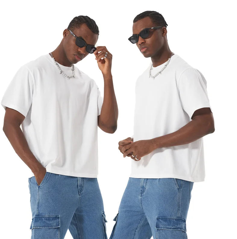 Custom Cut And Sew T Shirt 100% Cotton Graphic Printing Heavyweight Bleach Acid Washed Vintage Plus Size Men Oversize Tshirt