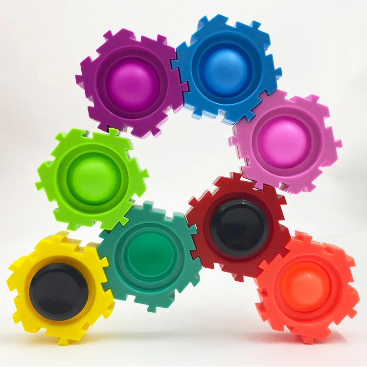 Amazon Hot Sale High Quality Kids DIY Puzzle Fidget Spinner Stitching building Blocks Decompression Toy