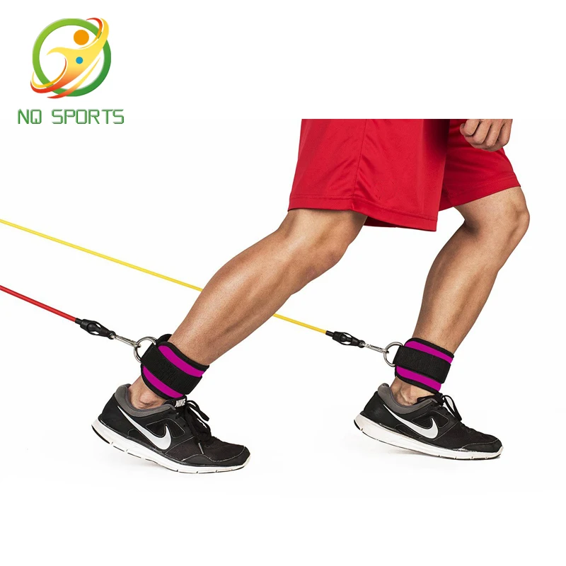 NQ SPORTS Wrist Protection Bodybuilding Training Ankle Cuff Adjustable Kickbacks Buckle Gym Exercise Ankle Straps For Cable Machines