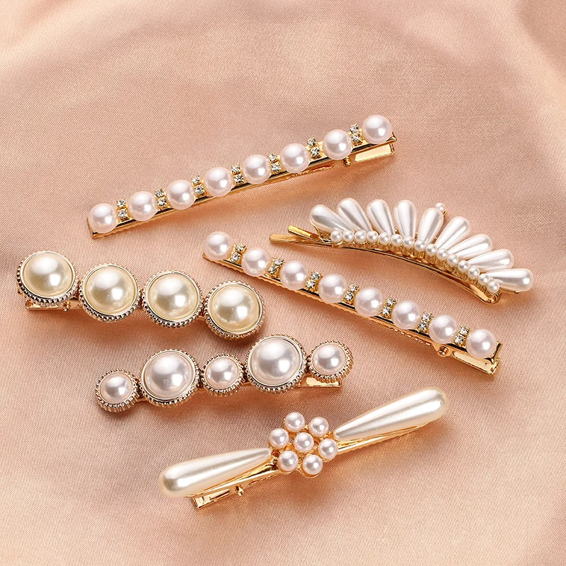 Manufacturer Handmade Pearls Hair Pins Crown Hair Clips for Women and Girls (1600478060982)