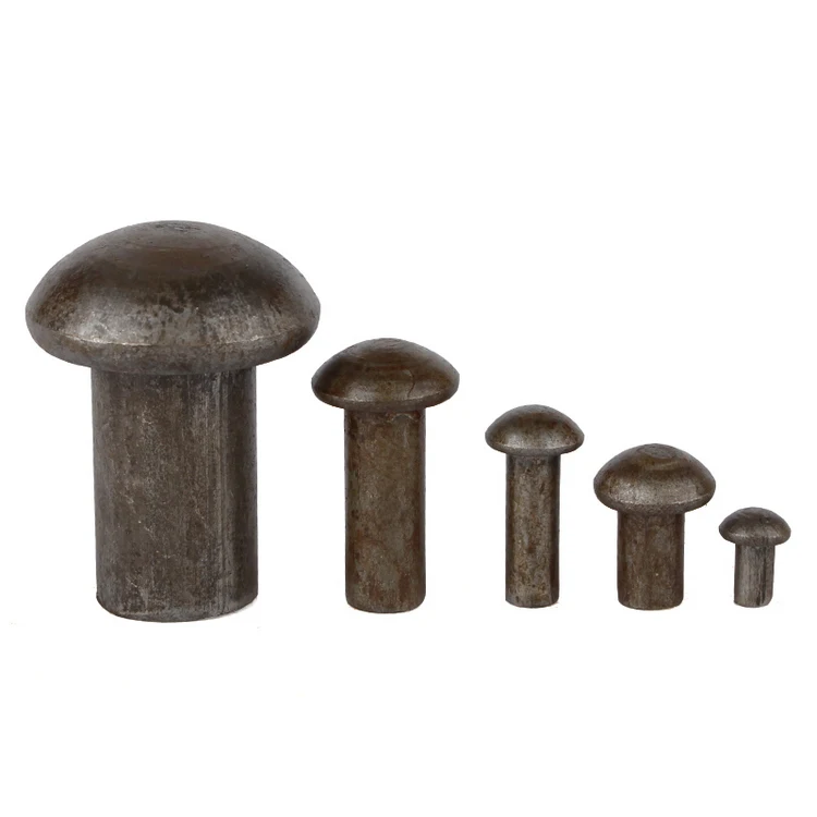 Solid Carbon Steel Round Head Rivets DIN 660 Dia 2mm 2,5mm 3mm 4mm 5mm 6mm Dome Pan