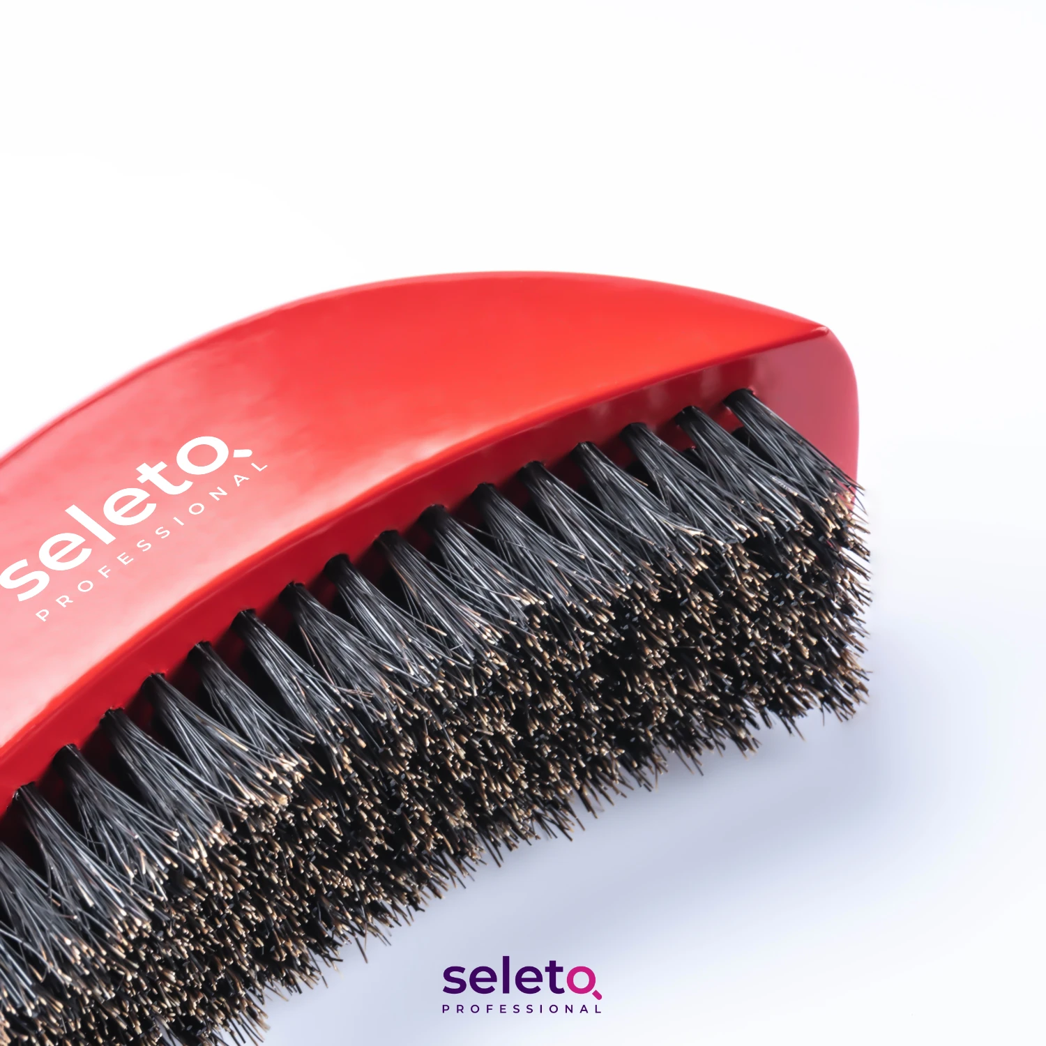 Handle Black Boar Bristle Fine Point Barber Hair Cutting Brush Beard Antistatic Ruler Comb Professional Soft Boar Bristle Wood