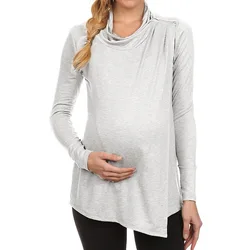 American style long-sleeved turtleneck maternity clothes breastfeeding tops women