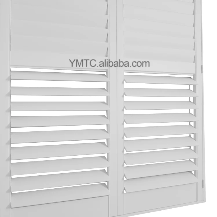 Luxury Home Decor Plantation Shutters Sound Proof Fire Rated Pvc Plastic Horizontal Ventilation Sliding Shutter Doors