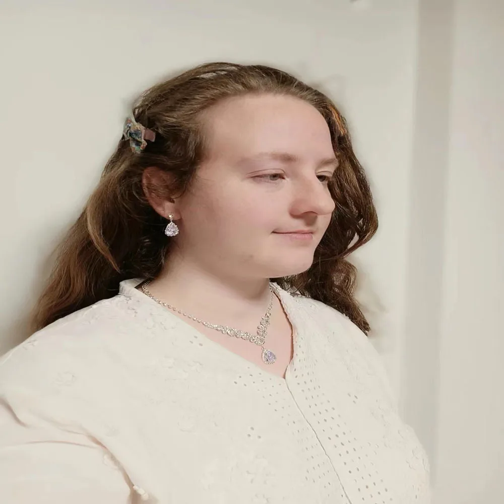 DAIHE Water Drop White Gold Round large crystal Stone Chain fine Jewelry 2pc earring set