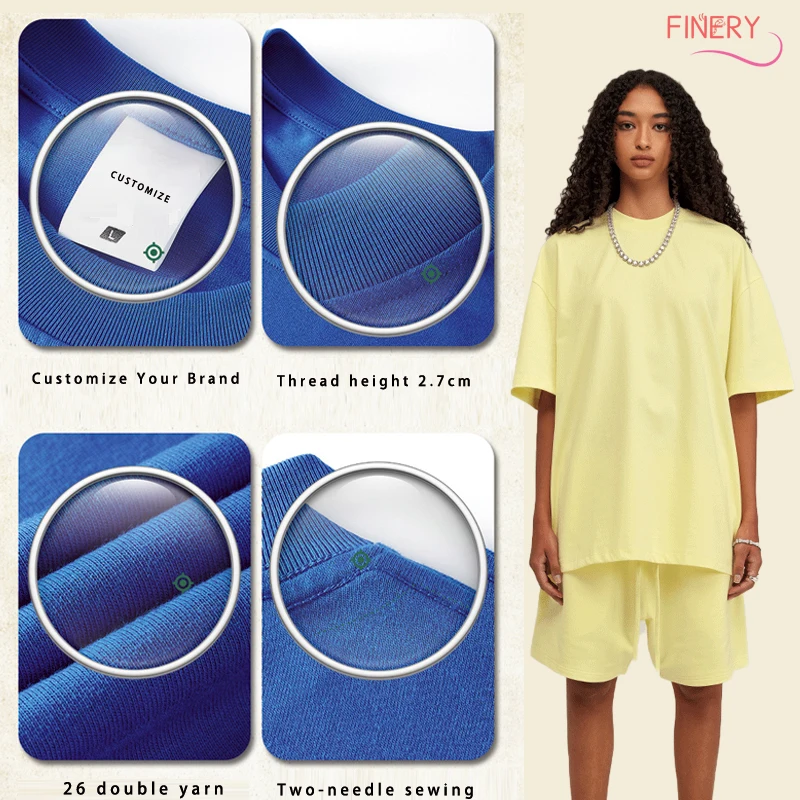 wholesale custom casual high quality 305gsm heavy weight 100 cotton premium fashion loose latest designs suit for men