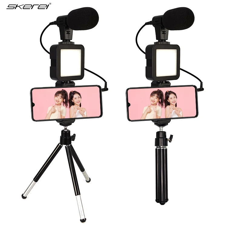SKEREI Vlogging Kit микрофон для камеры со светом и держателем
