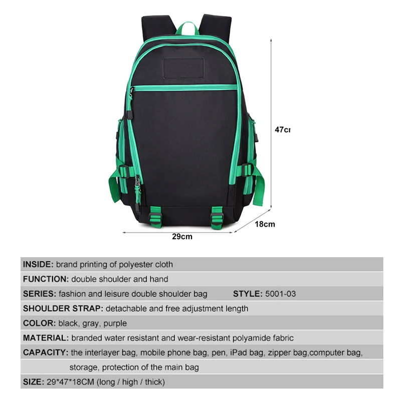 Custom waterproof lightweight travel boy outdoor mountain hiking camping sport backpack for teenagers