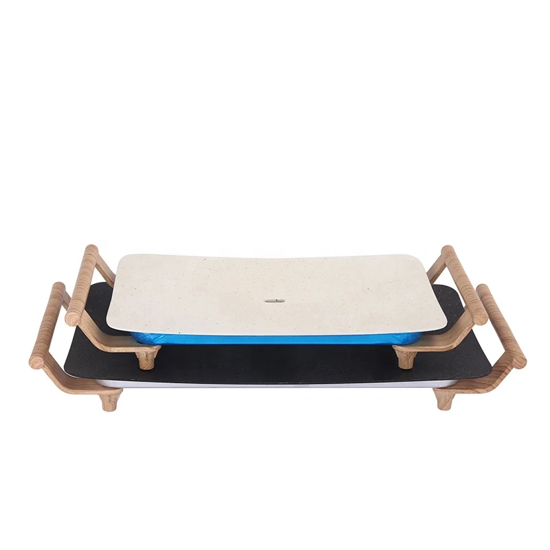 Fashion  indoor smokeless portable bbq grill wood handle electric griddles