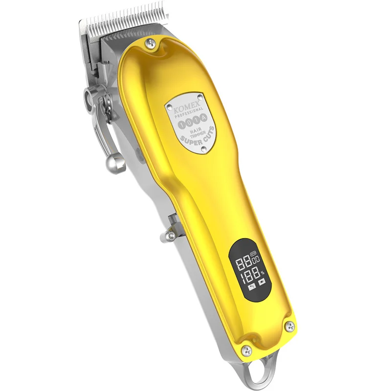 Komex LCD Display  LCD Display Ceramic movable cutter head and titanium fixed cutter head Cordless Rechargeable Hair clippers