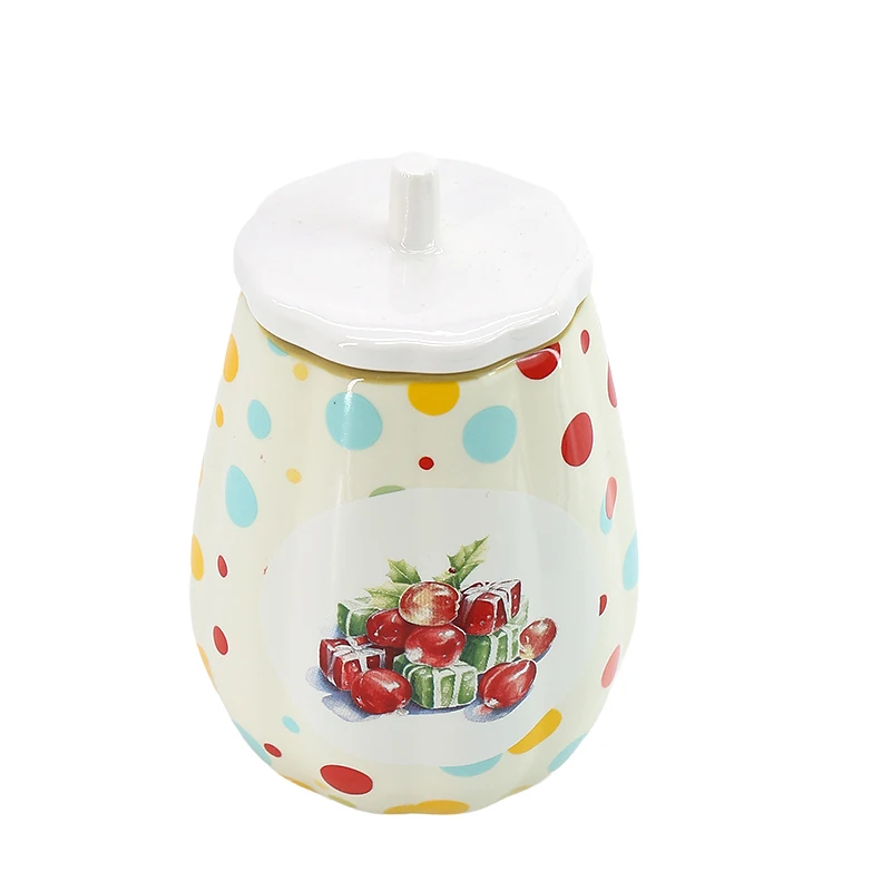 Christmas limited tableware polka dot ceramic dinner sets  Casual Round Shape Cake Plates Sets