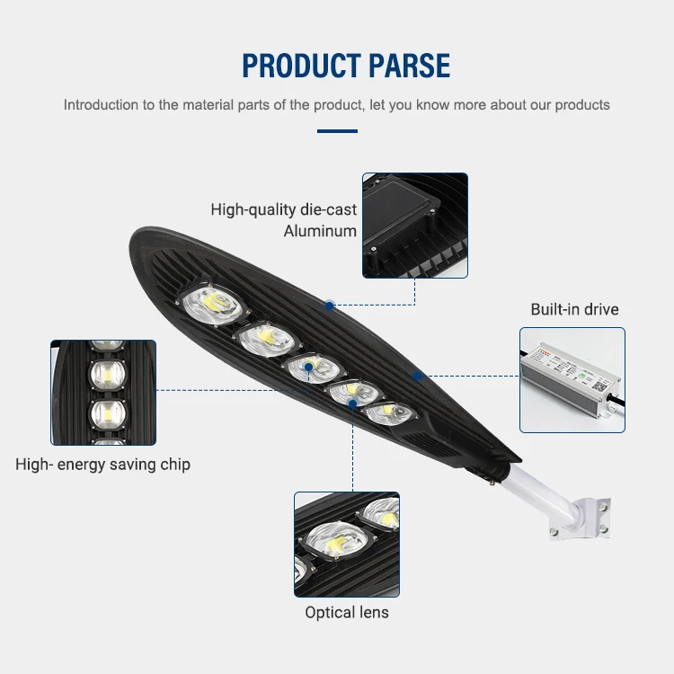 New Product Outdoor Led Street Lamp Ip66 Waterproof 30w 50w 100w 150w 200w 250w Led Street Light