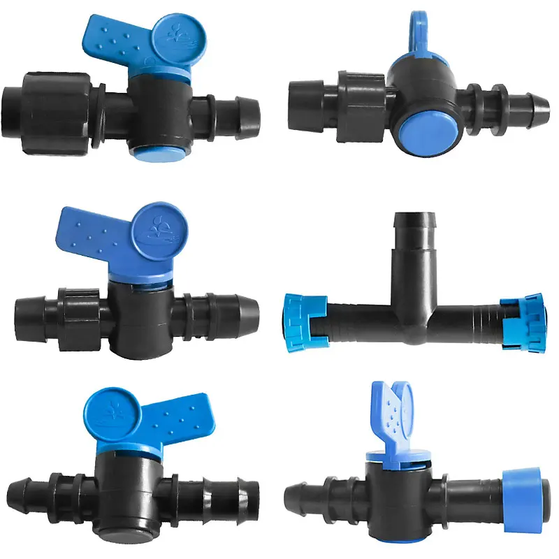 Agriculture Tube pvc Compact Ball Valves Offtake Connector Drip Irrigation Tape Lock Nut Plug Pipe Fittings