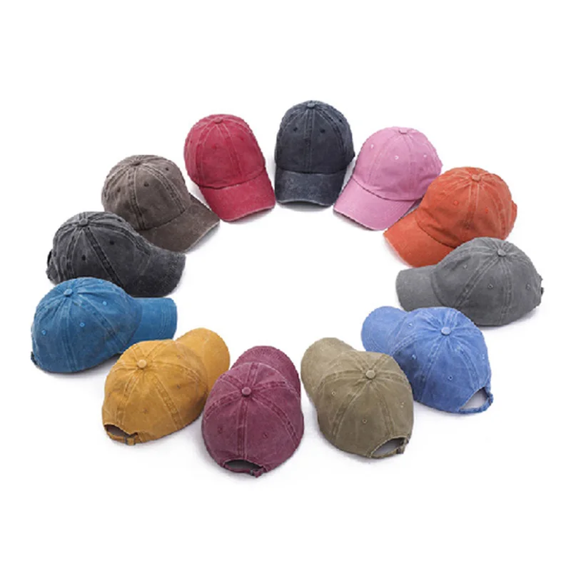 Factory Sale Custom Made Embroidered Logo Sports Caps Washed Cotton Distressed Dad Hat