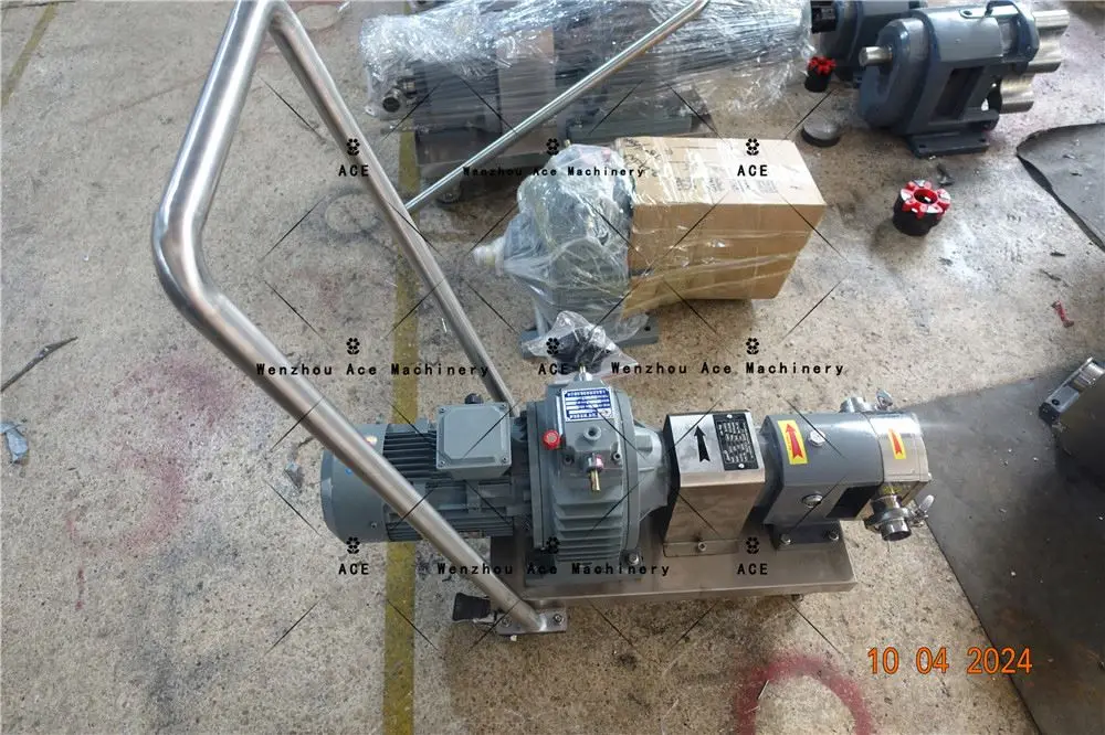 Stainless Steel Stepless Or Frequency Control Gear Type Rotary Lobe Wet Soaked Rice Paste/Beer And Latex Transferring Pump