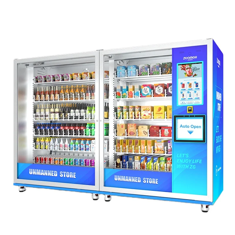Zoomgu большой объем комбинированные торговые машины автомат для продажи напитков и закусок