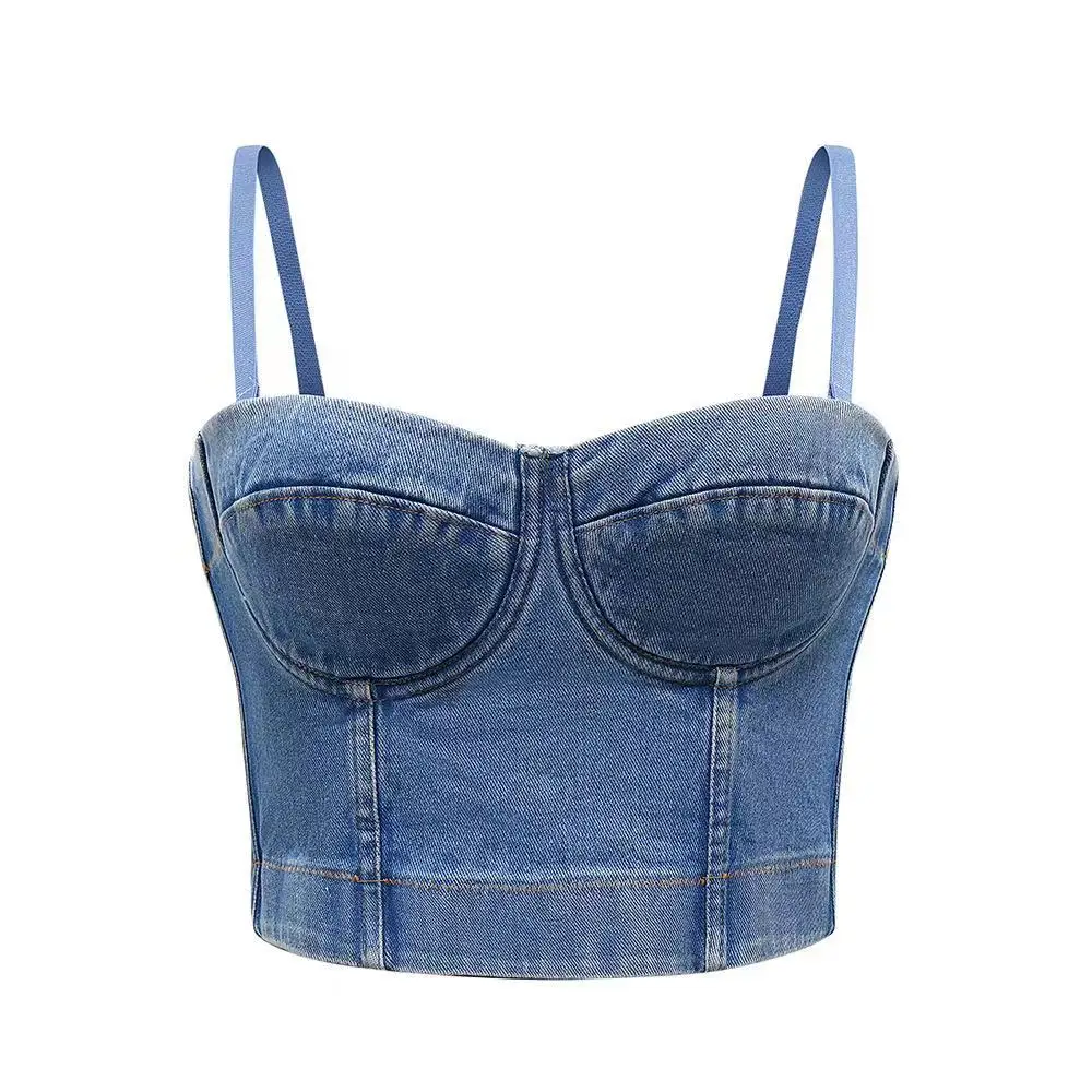 Summer Bulk women Tank Top Crops big chest sexy denim bra girls women plus size bra