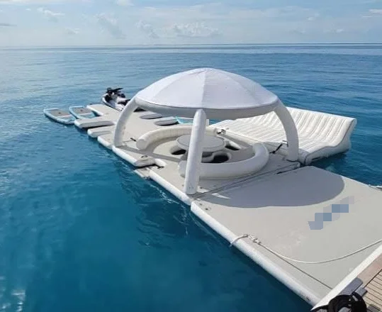 Inflatable Water Catamaran Boat 6-8 Person Party Houseboat Floating Dock Island Hovercraft