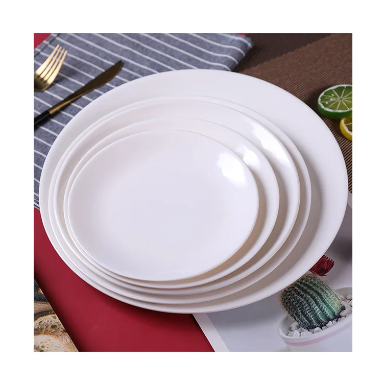 
Wholesale Round White Custom Melamine Plate Restaurant 