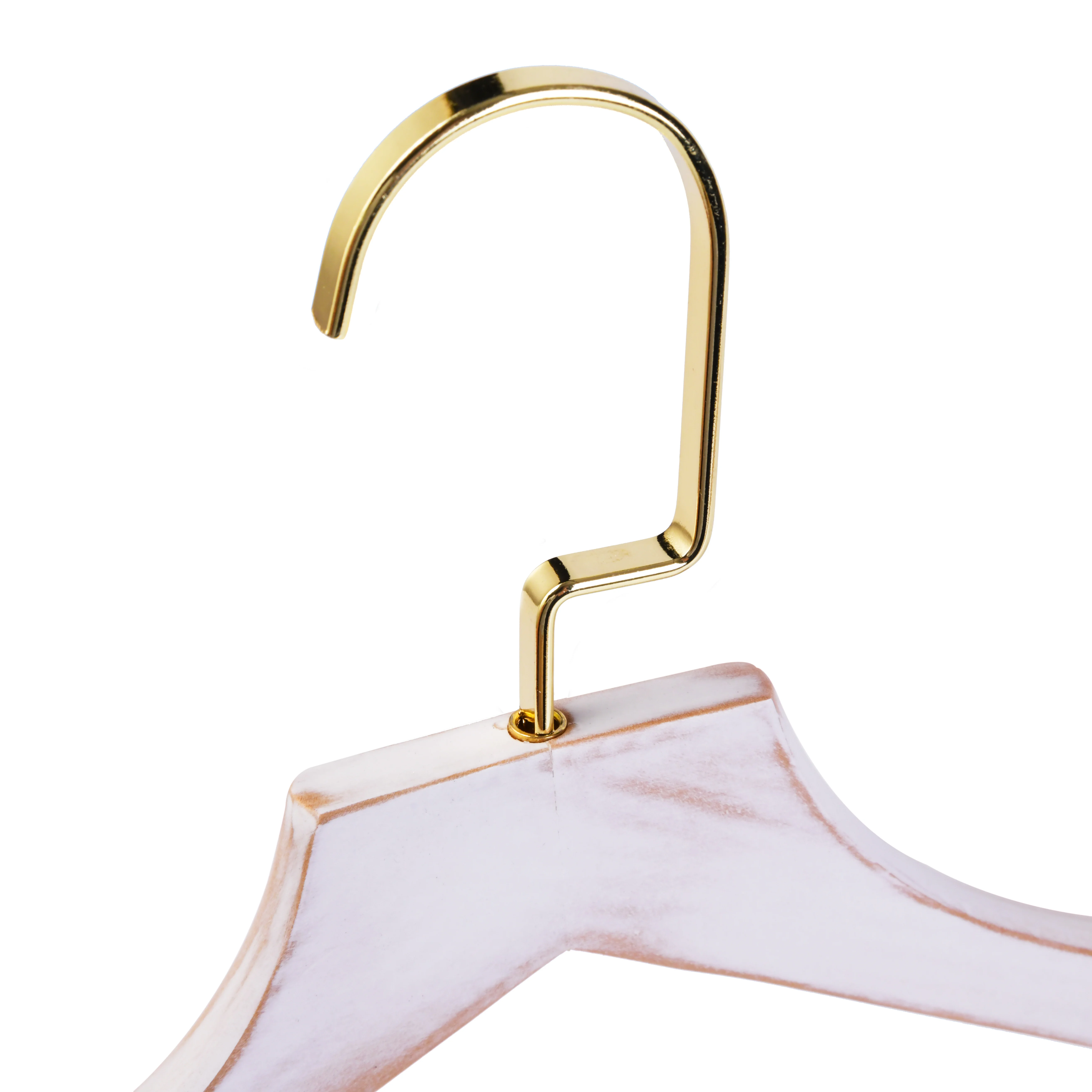  Hugely популярные золотые крючки Винтажные белые деревянные вешалки для одежды экономия места