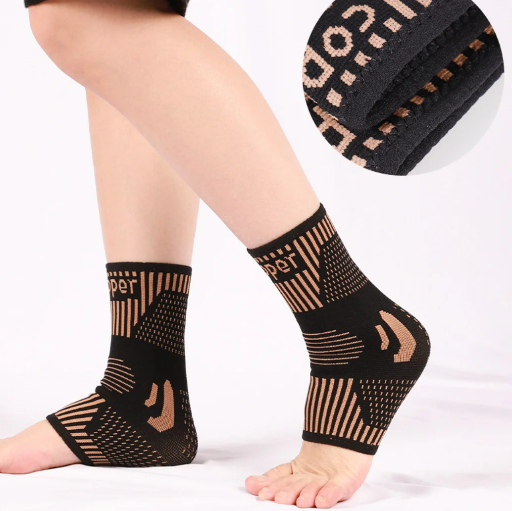 Wholesale non slip ankle brace elastic copper ankle support compression ankle sleeve