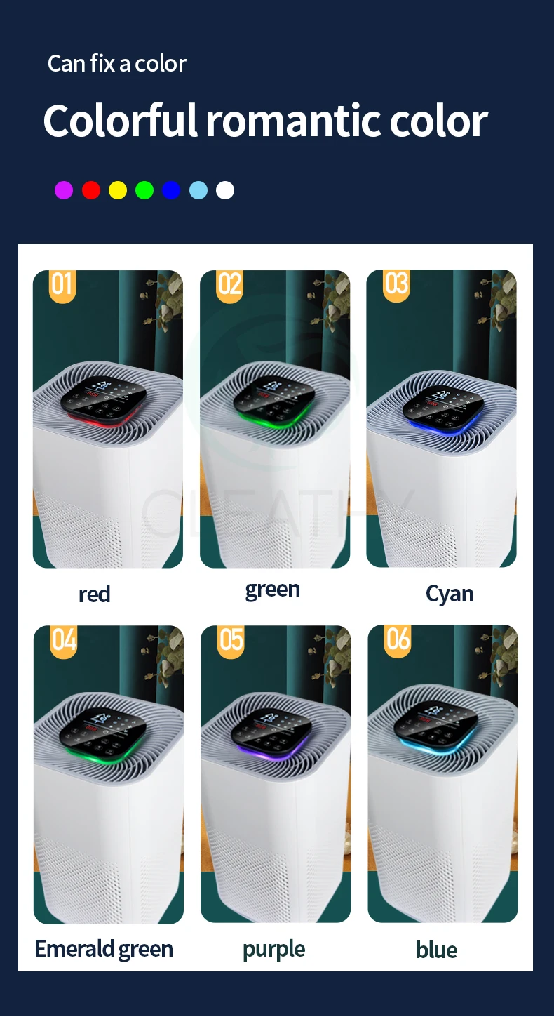 household low noise portable air purifier activated carbon HEPA13/14hepa purifier