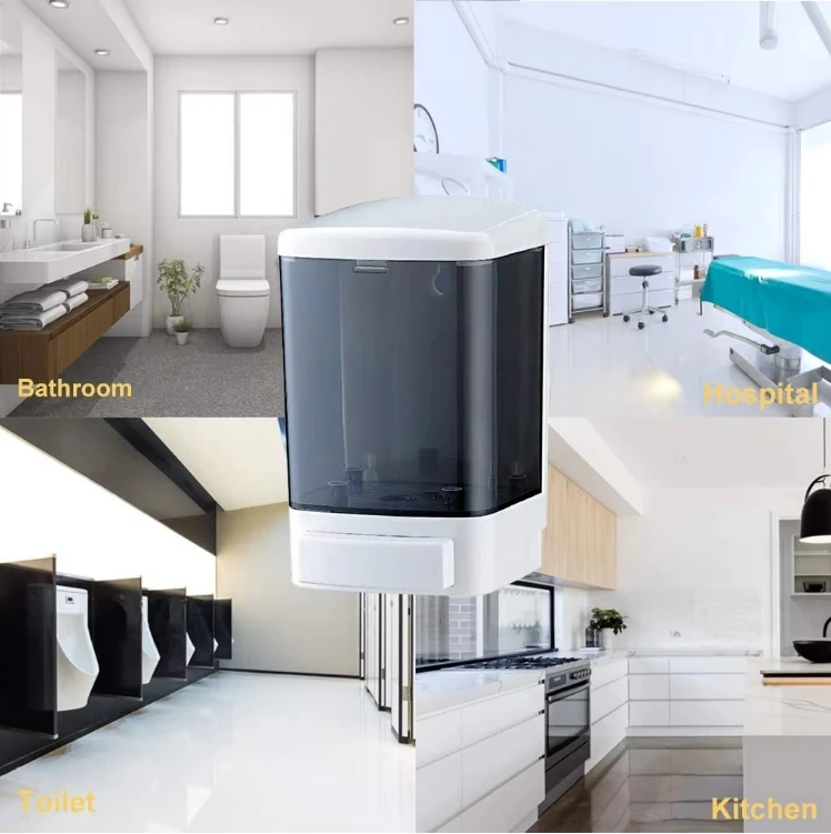 Bathroom Wall Mounted 1000ml Soap Dispenser for Shower Shampoo Conditioner Lotion Dish Home Hotel Manual ABS Hand Soap Dispenser