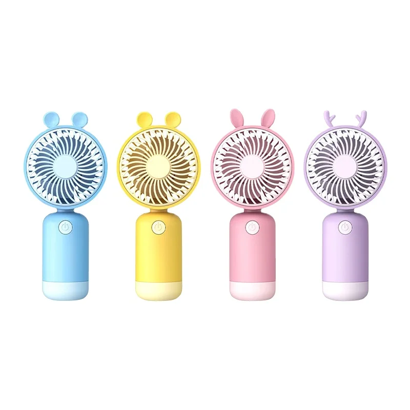 Long-Lasting Mini Electric Fan Portable Handheld Small USB Charging Desk Fan One Wind Speed Office Gift Cross-Border Plastic