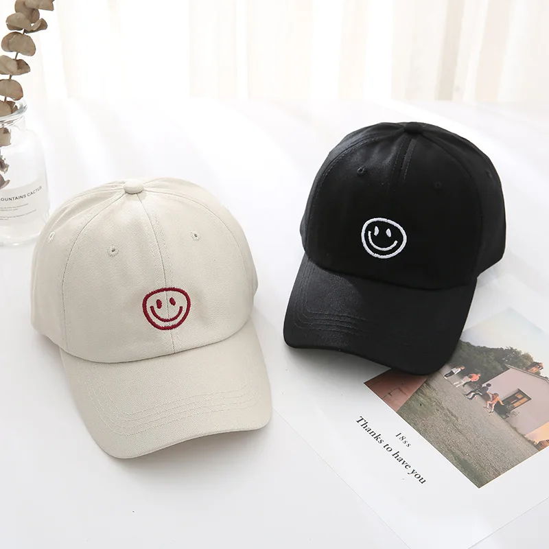 Wholesale Solid Color Trucker Hat Custom Embroidery Logo 6 Panel Baseball Caps gorras Classic Smile Sports Caps