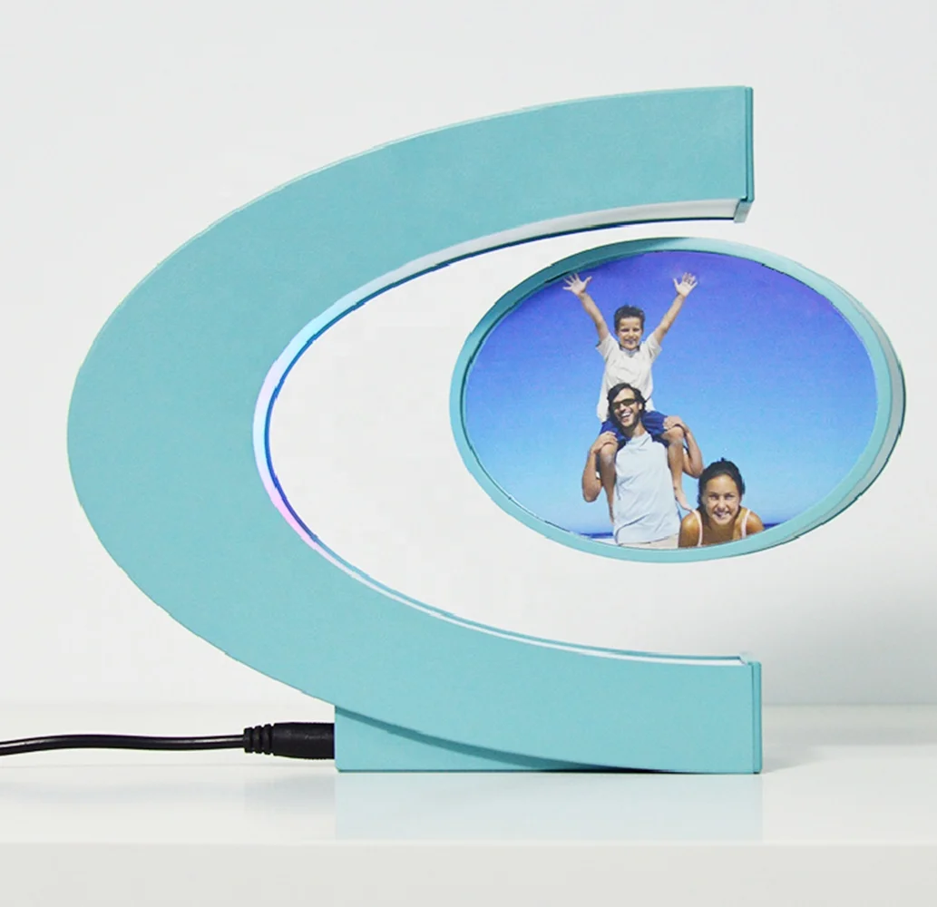 Novelty technology ABS Magnetic Floating picture frame levitating Plastic photo frames for home office decor gifts