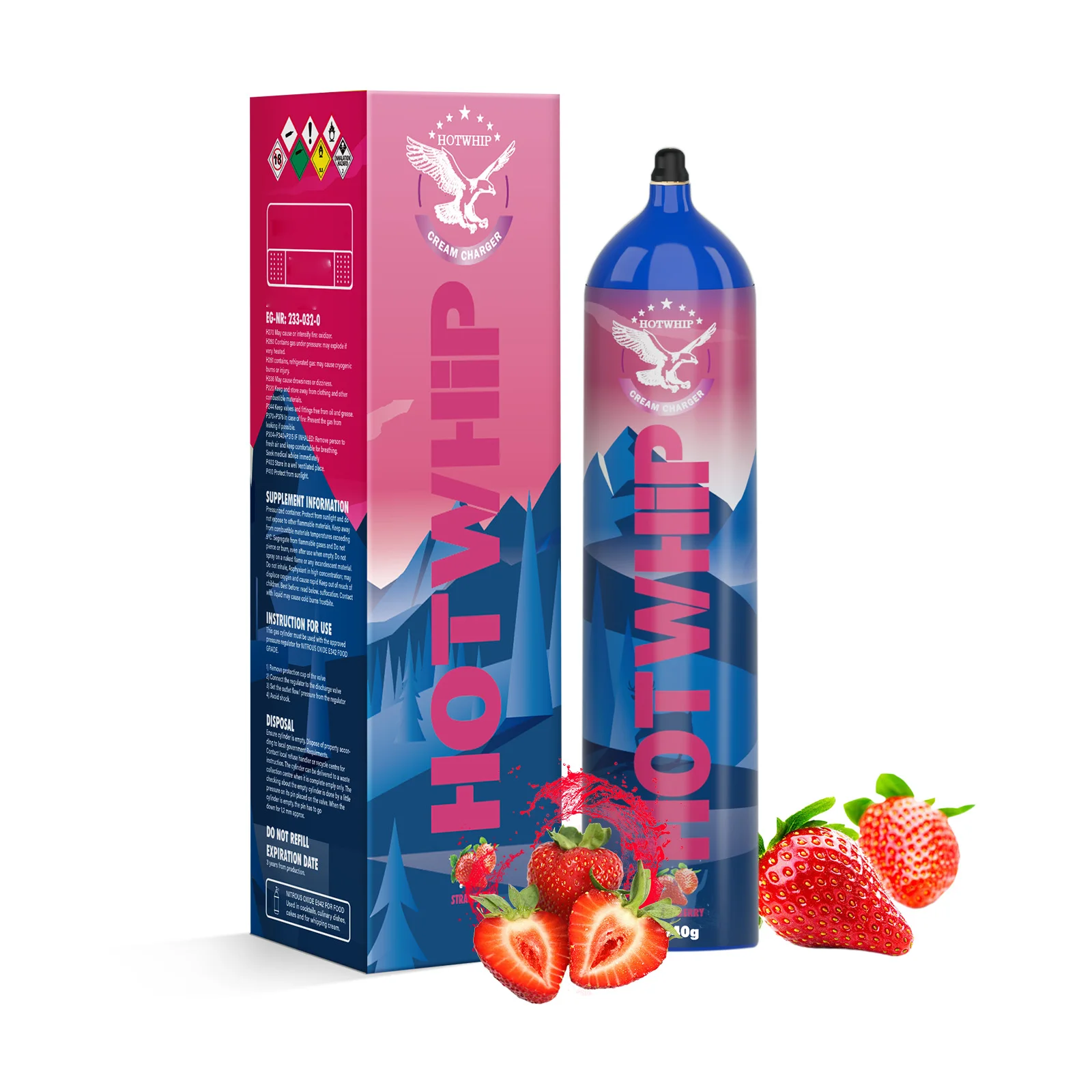 2024 Hot Selling Customized Color 580g(0.95L) Whipped Cream Hotwhip 640g Cream Charger Cylinder for Sale