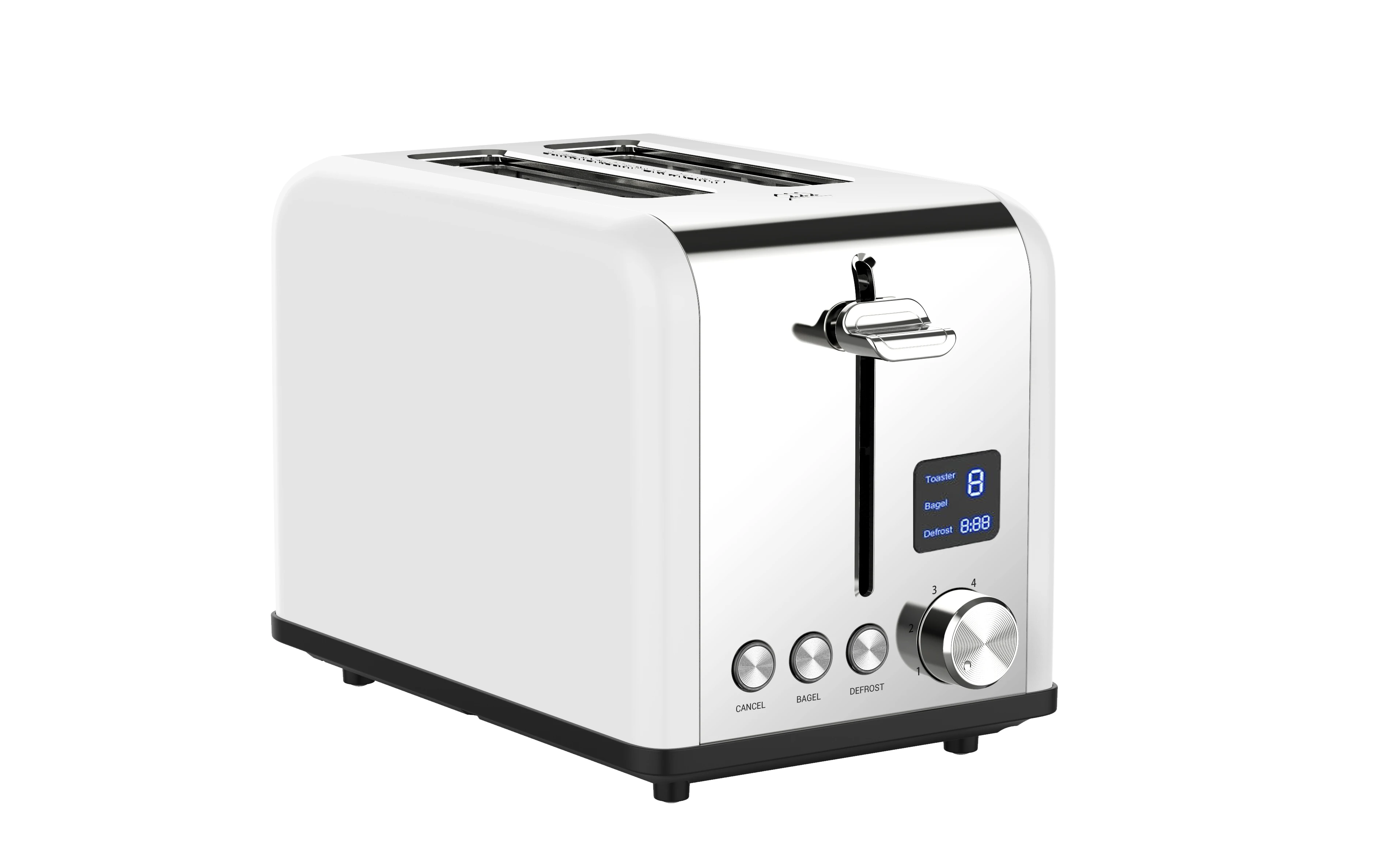 Hot Selling Electric 2 Slice Toaster Stainless Steel Bread Toaster LED Timer Display Digital Toaster