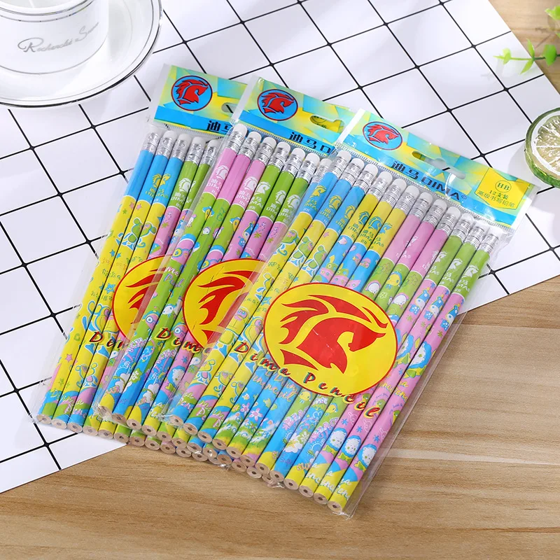 China stationary factory shoocl cheap wholesale bulk nature custom logo HB wood pencil  hexagonal pencil