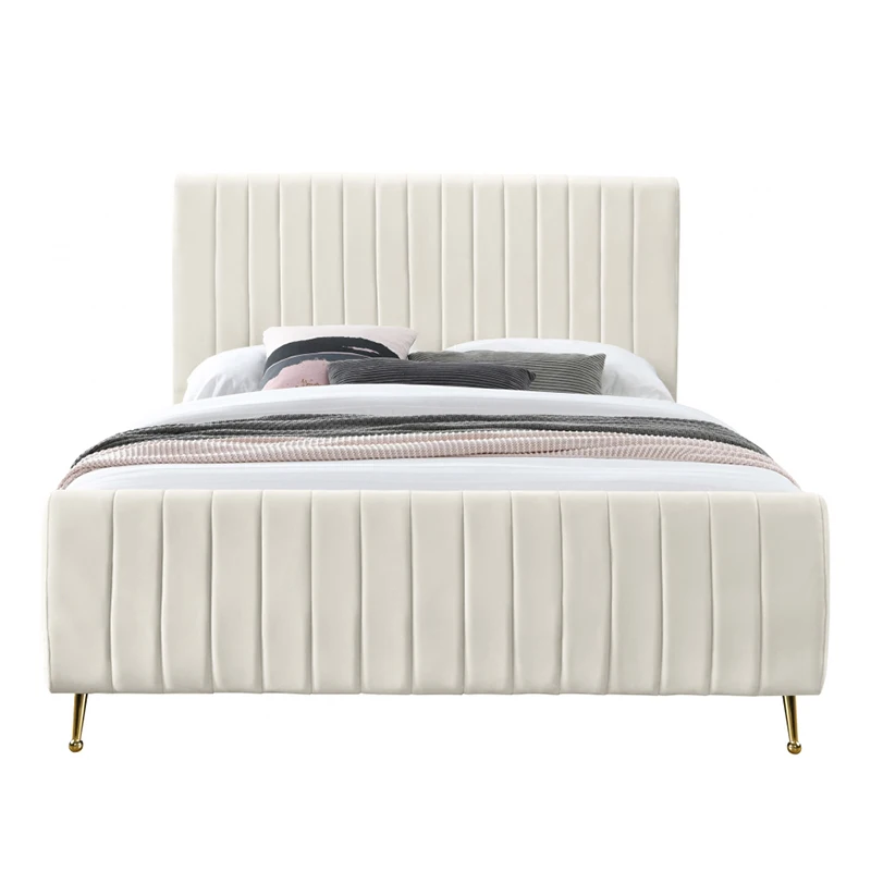 Home Furniture Simple Designs Bed Frame Queen Size Upholstered Platform Storage Bed