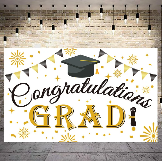 Custom 3x5 ft poly CONGRATULATIONS GRADUATION Congrats Grad Flag Banner