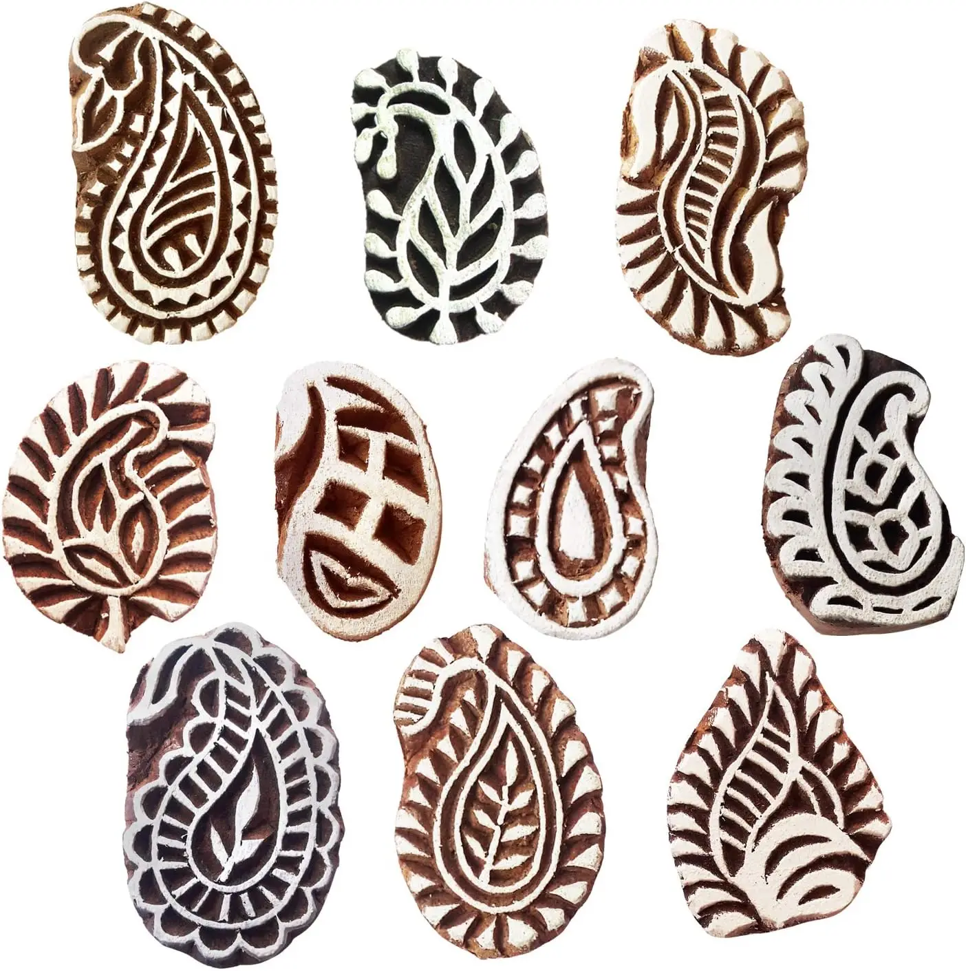 Wood Stamp Henna Print Blocks Stylish Border Pattern Henna Wooden Stamps