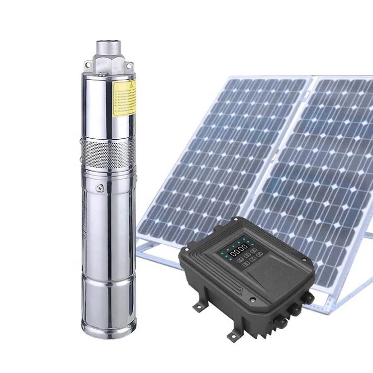 Submersible deep well solar panel powered dc water pump system