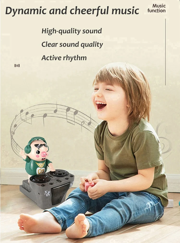 
Tendency new coming plastic Action Figure DJ Tide pig funny musical game toy good gift for children 