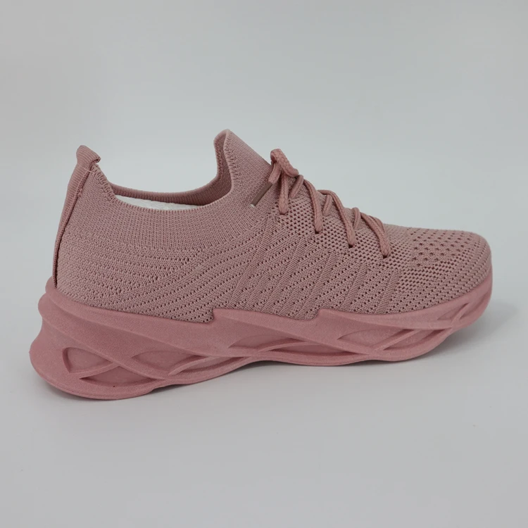 
mesh breathable hiking cloth cushion knitted Sports grey women ODM OEM Wholesale 3D fly knitting shoes 