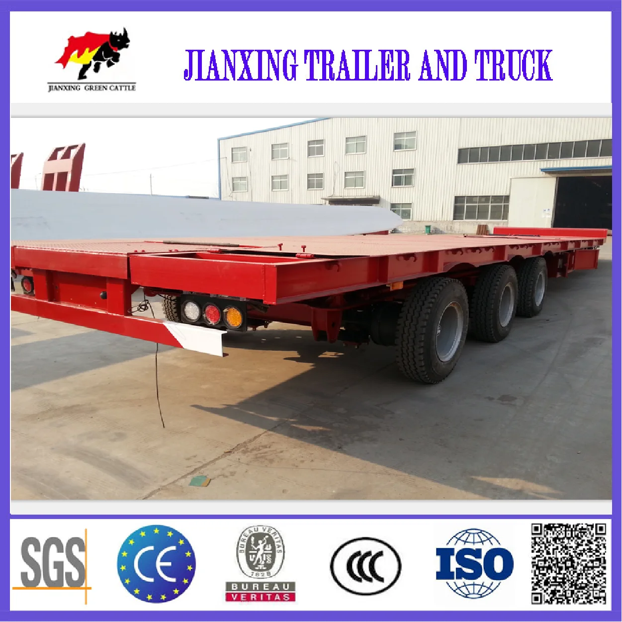 Condition New flatbed semitrailers for sale 3 axle 40ft flatbed semi trailers professional flatbed trailers