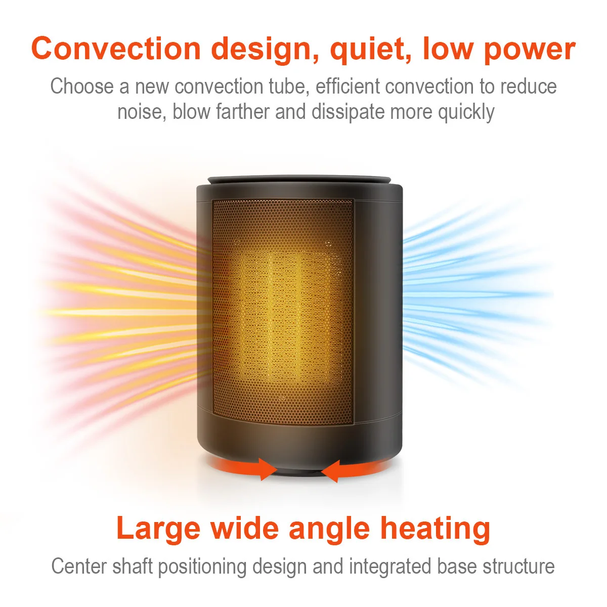 Smart Cylindrical Unique Personal 1500W Ceramic PTC Heater Mini Electric Space Heater Portable Heater for Indoor Use