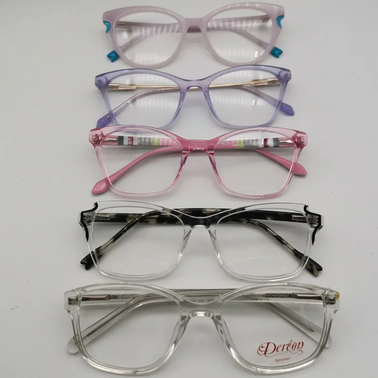 Clear Stock Acetate Optical Frame Glasses Cheap Prices Random Acetate Eyeglasses Frames