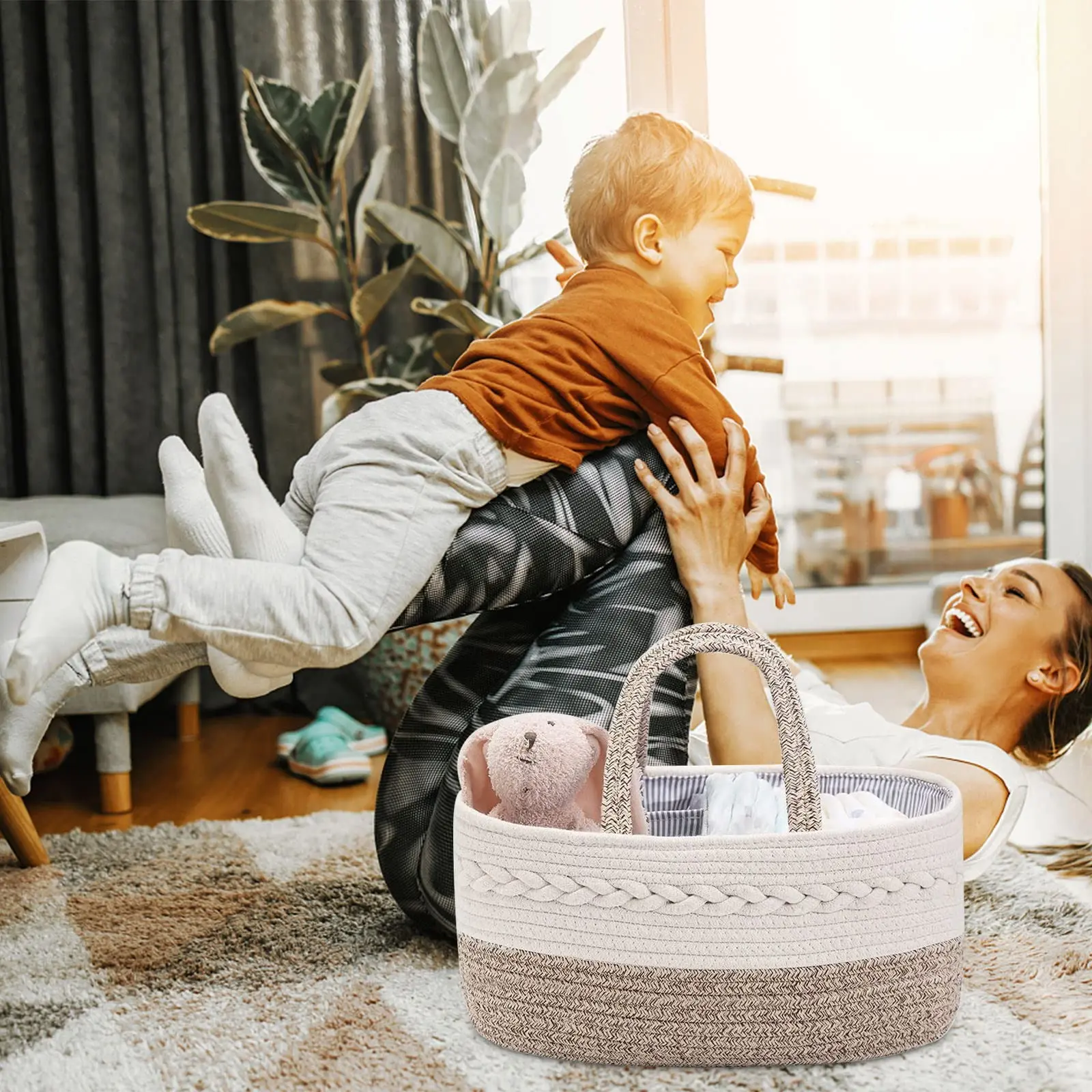 New Design Cotton Diaper Cart Organizer mommy nappy bag for Baby Girl Superior Folding Diaper Caddy for Newborn Essentials Home