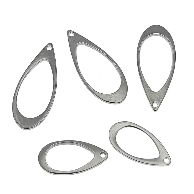 Stainless Steel Hollowed Waterdrop Frame Charm Pendants For DIY Earrings Necklace Bracelet Jewelry Making Accessories